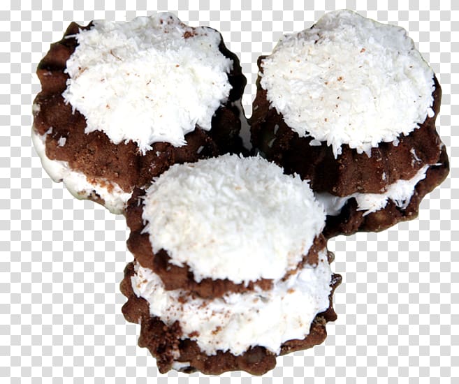 Coconut candy Chocolate Snack cake Powdered sugar, chocolate transparent background PNG clipart