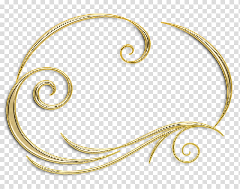 , Gold curly borders decorated transparent background PNG clipart