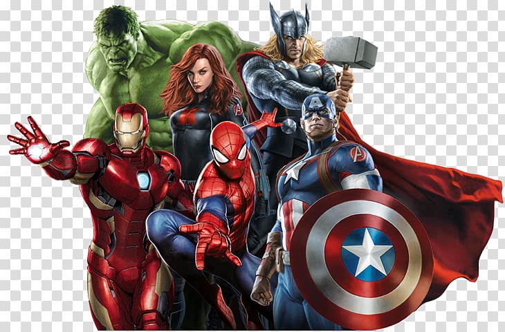Marvel Avengers illustration, Captain America Spider-Man Marvel Studios Carol Danvers Hulk, Avengers background transparent background PNG clipart