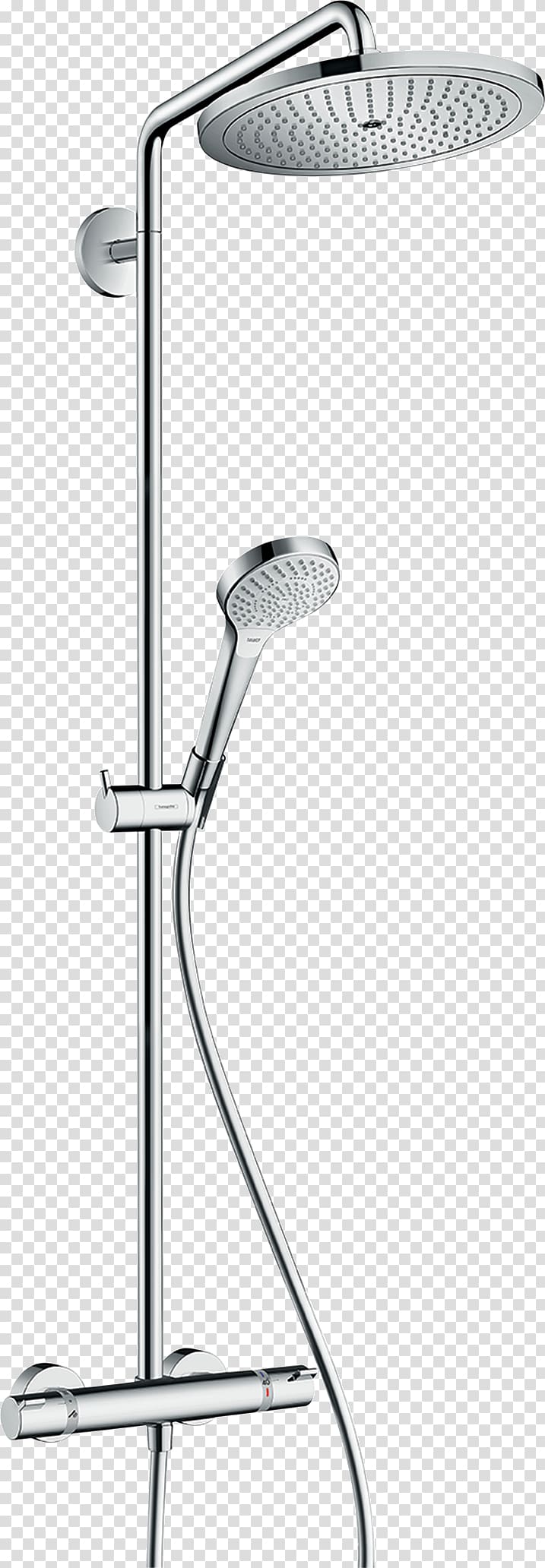 Shower Hansgrohe Thermostatic mixing valve, shower transparent background PNG clipart