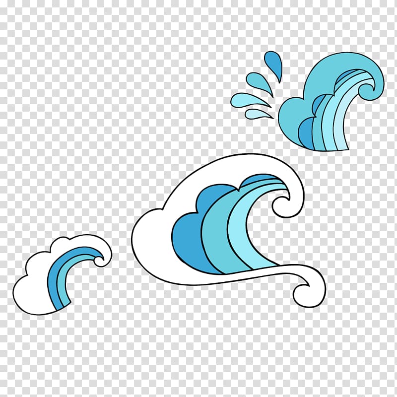 Wind wave Pattern, Summer blue waves Creative transparent background PNG clipart