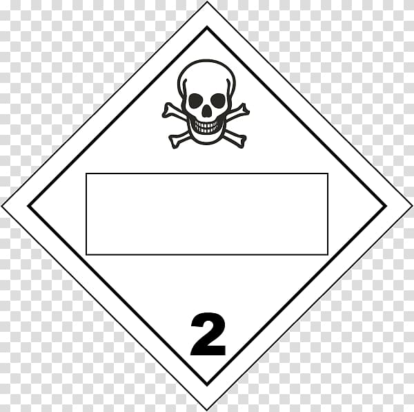 Placard Dangerous goods HAZMAT Class 2 Gases Toxicity Poison, others transparent background PNG clipart