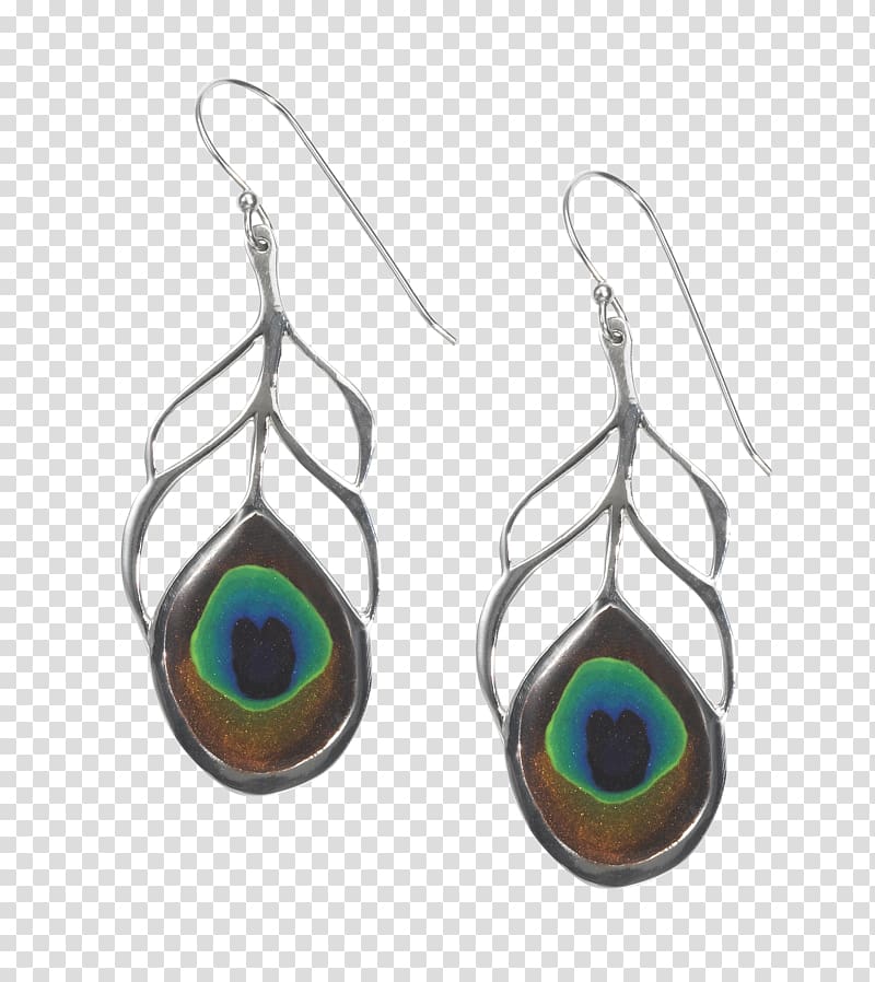 Earring Jewellery Feather Necklace Charms & Pendants, peacock transparent background PNG clipart