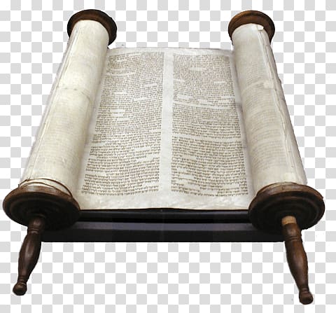 brown wooden handled scroll, Torah Open transparent background PNG clipart