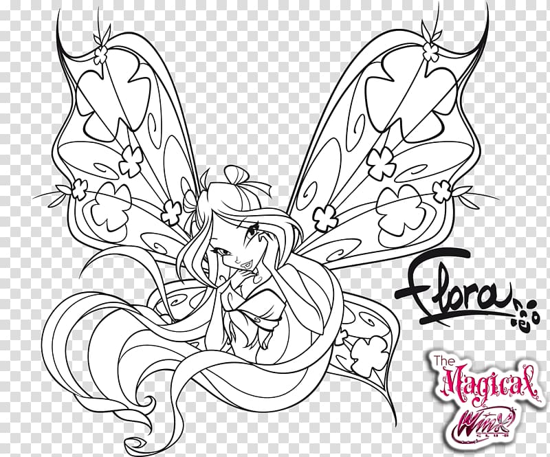 Line art Bloom Drawing Coloring book, Winx Club 3d Magic Adventure transparent background PNG clipart