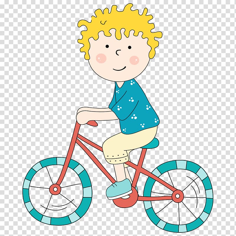 Child Cartoon Cycling Illustration, Cycling boy transparent background PNG clipart