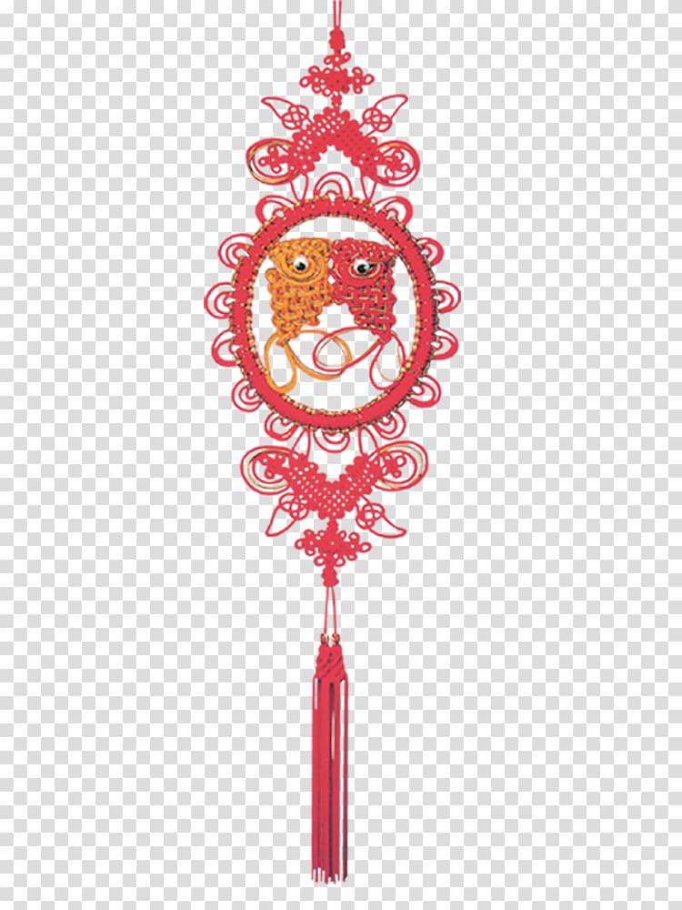Chinesischer Knoten Christmas ornament , red chinese knot transparent background PNG clipart