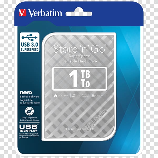 Laptop Verbatim Store \'n\' Go Portable USB 3.0 Hard Drives, Mobile Hard Disk transparent background PNG clipart