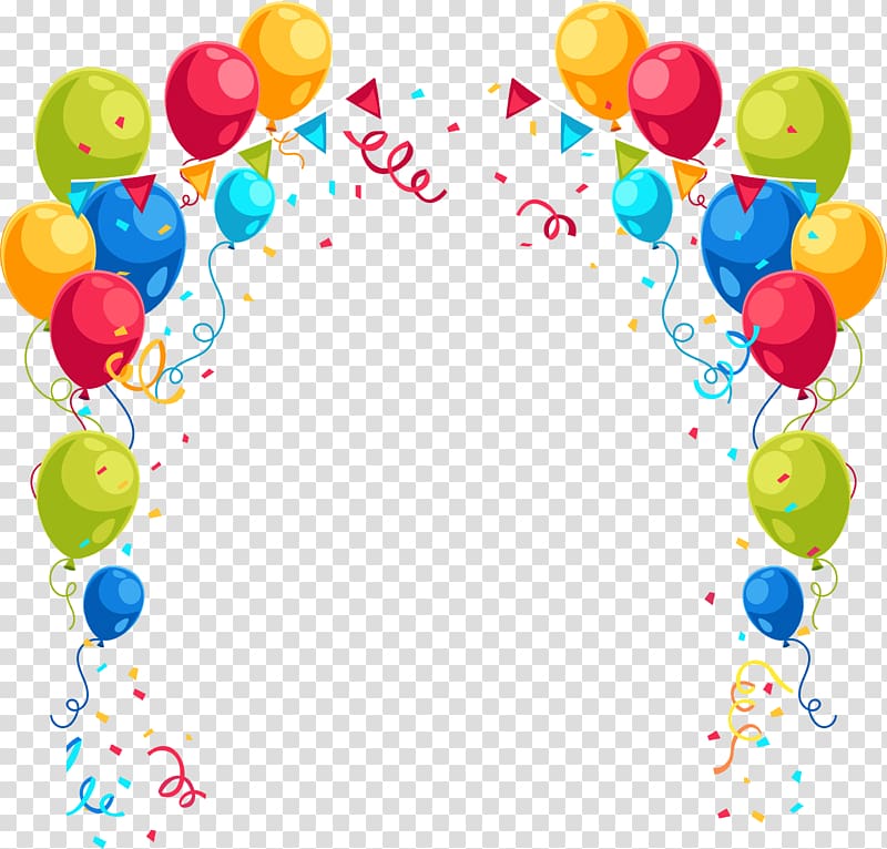 assorted balloons illustration, Balloon Birthday, Color balloon decoration box transparent background PNG clipart