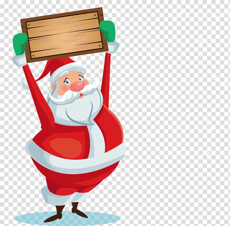 Santa Claus Christmas Illustration, Cartoon Santa placards transparent background PNG clipart