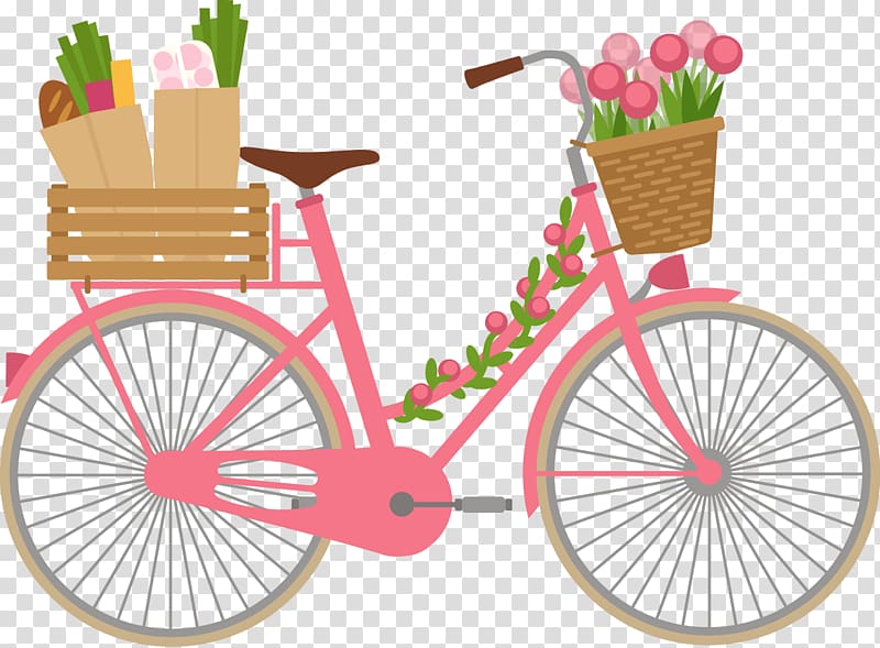 Hybrid bicycle , Decorated bicycle transparent background PNG clipart