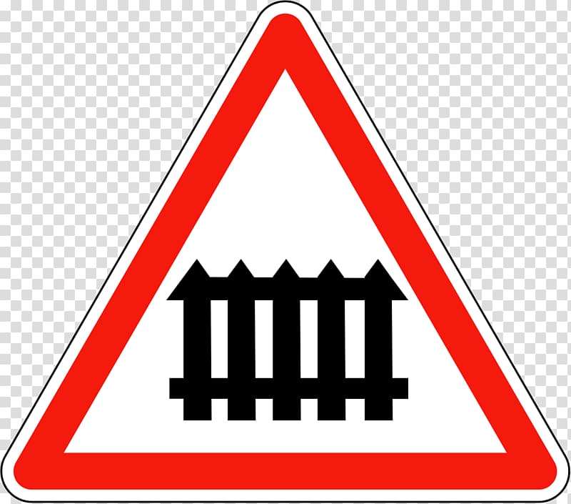 Rail transport Level crossing Traffic sign Warning sign, attention transparent background PNG clipart