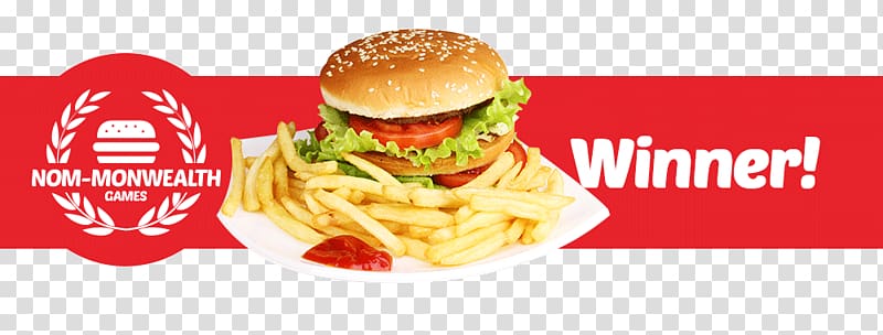 French fries Cheeseburger Whopper Breakfast sandwich Slider, winner voucher transparent background PNG clipart