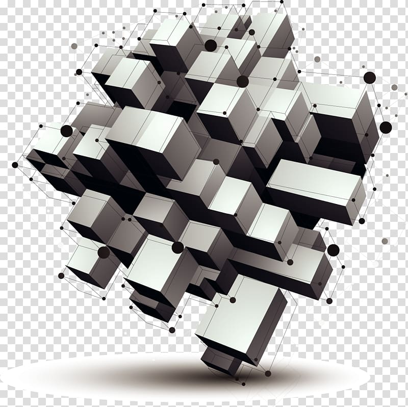 Download Gray steel 3D boxes, Geometry Shape Euclidean , Box cube ...