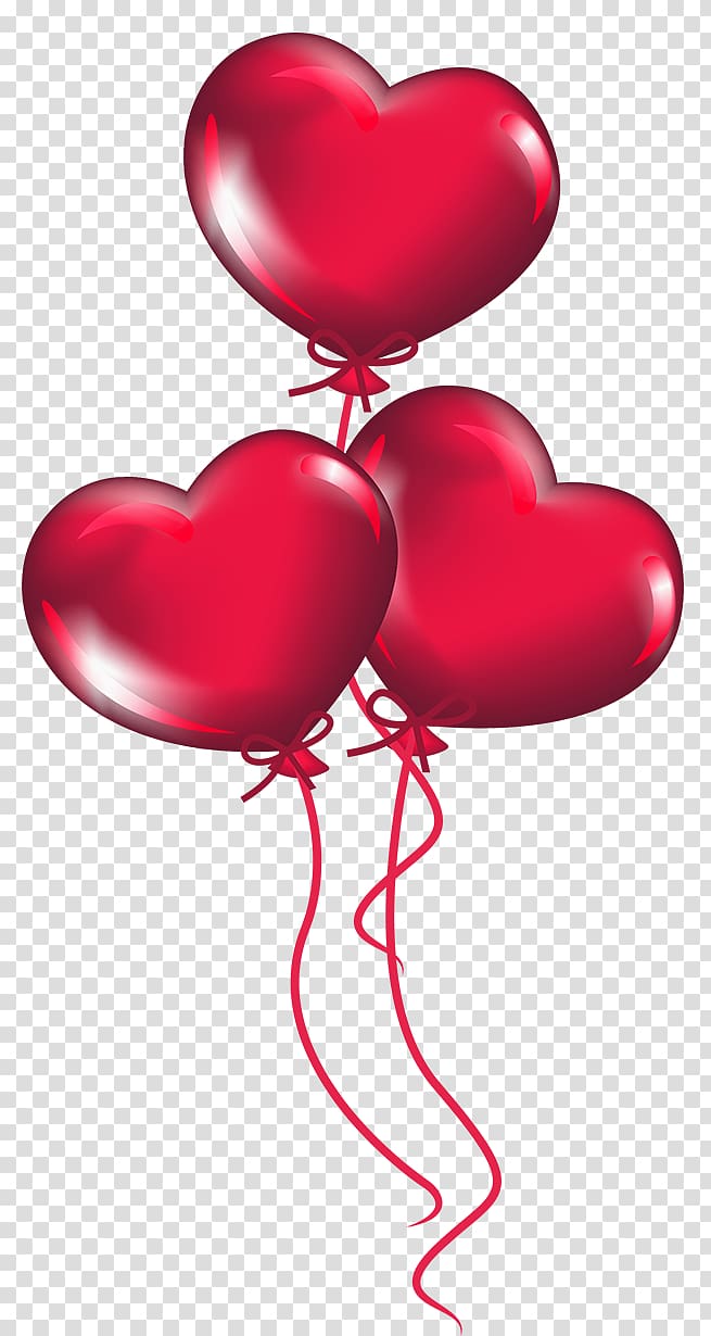 red heart balloons illustration, Heart Valentine's Day , Heart Balloons transparent background PNG clipart