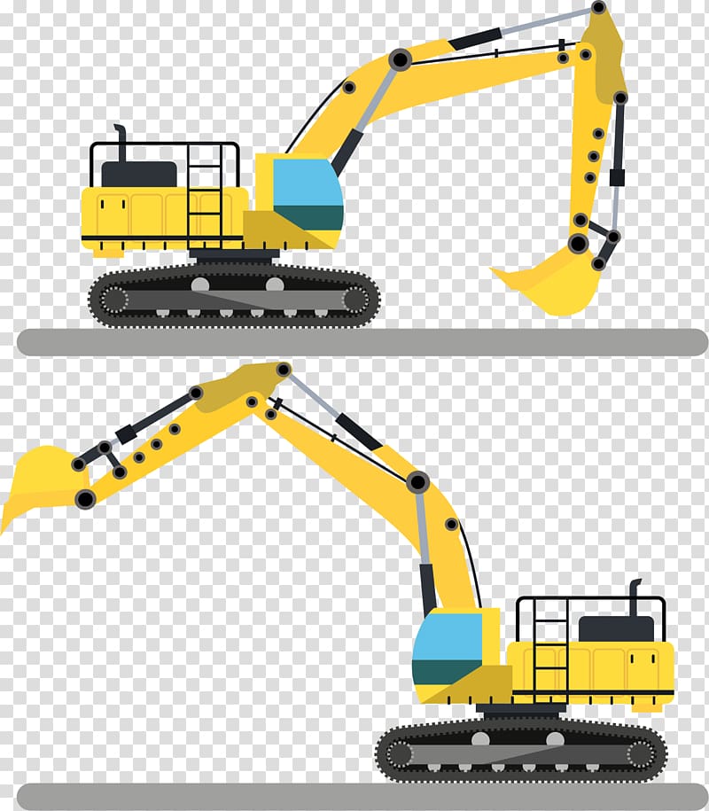 yellow and black excavator illustration, Crane Excavator Machine Icon, Yellow excavator transparent background PNG clipart