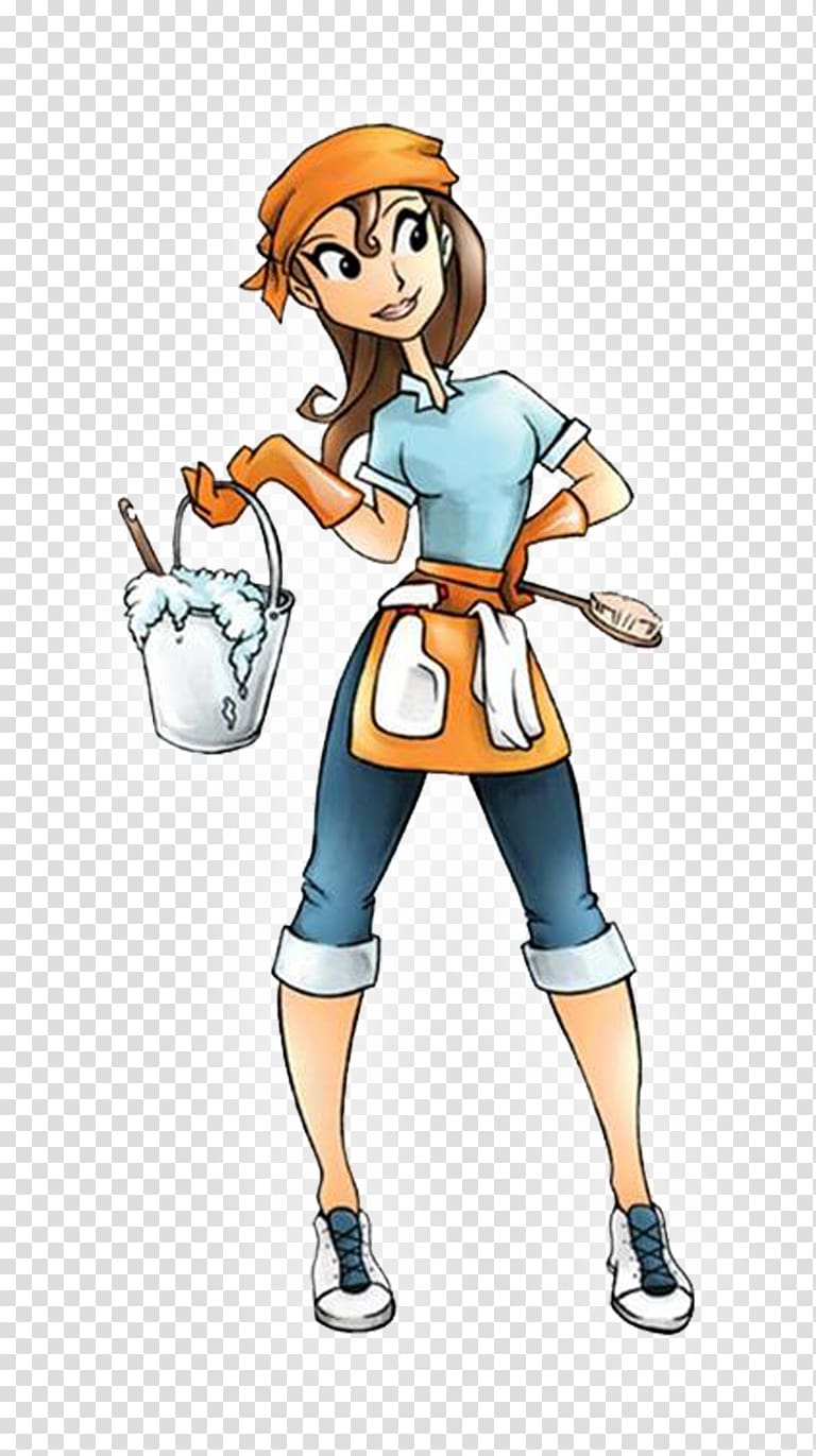 Woman holding bucket , Cleaner Maid service Cleaning
