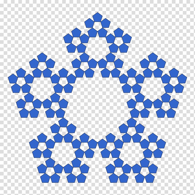 Sierpinski triangle Fractal Pentagon Sierpinski carpet, blue polygon transparent background PNG clipart