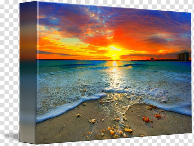 Painting Canvas Art Gallery wrap Sea, sunset ocean transparent background PNG clipart