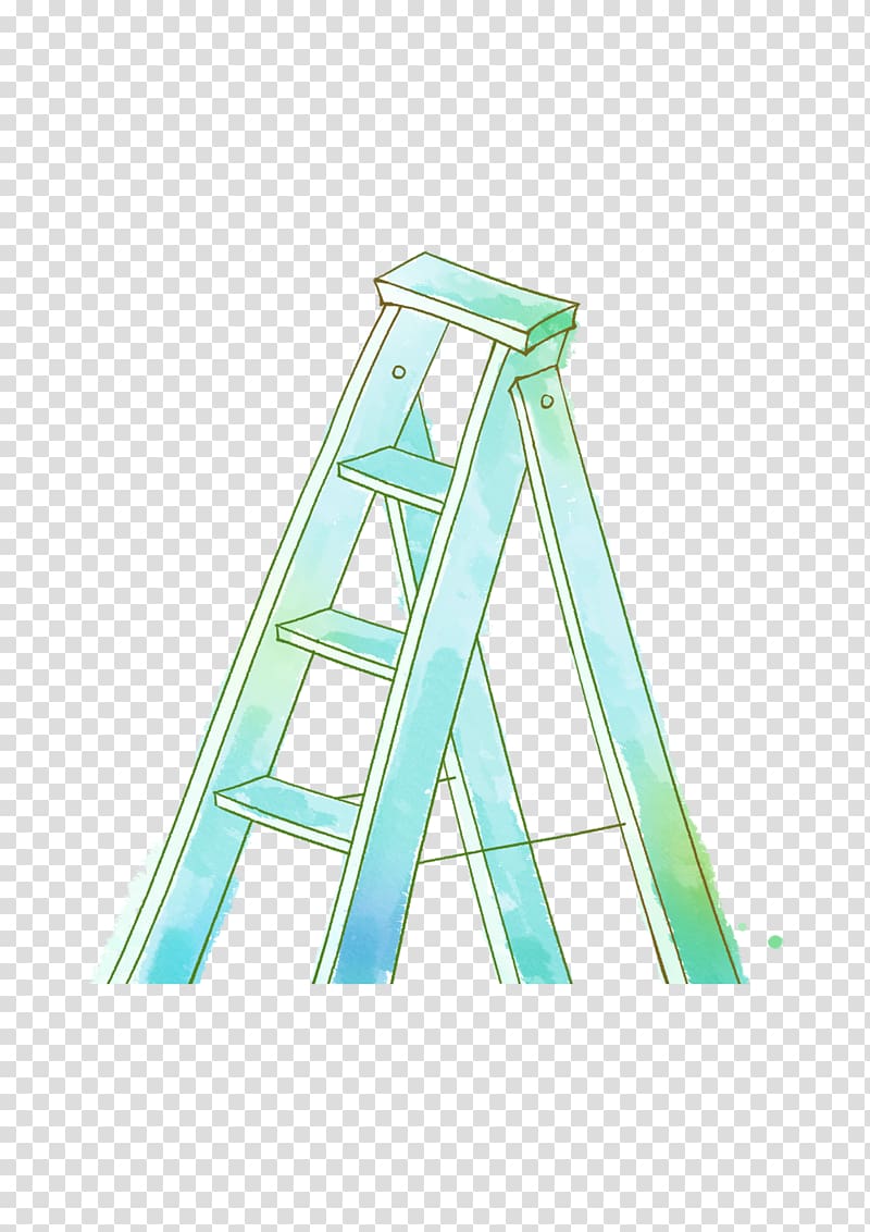 Ladder Illustration, Hand-painted ladder transparent background PNG clipart