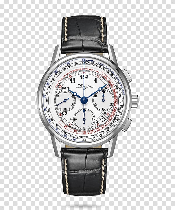 Chronograph Longines Watch Tachymeter Retail, Longines watches Black watches male table transparent background PNG clipart