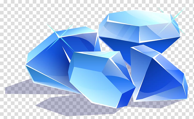Diamond Crystal Blue, Hand-painted Crystal Diamond transparent background PNG clipart