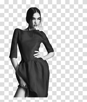 Little black dress Supermodel Satin fashion model, satin transparent background PNG clipart thumbnail