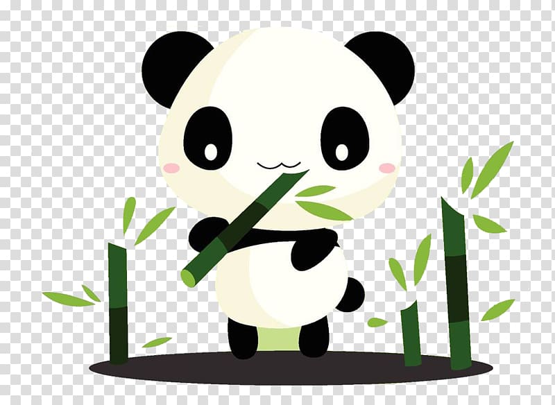 Giant panda Cartoon Bamboo , Cartoon panda transparent background PNG clipart