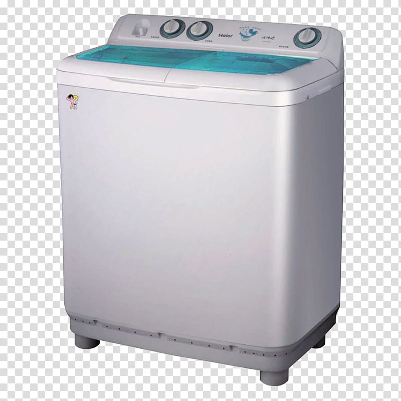 Washing machine Haier Home appliance Microwave oven Refrigerator, Haier washing machine decoration design material products in kind transparent background PNG clipart