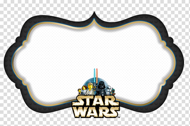 Star Wars mini figures and border illustration, Anakin Skywalker Yoda Lego Star Wars II: The Original Trilogy, star frame transparent background PNG clipart