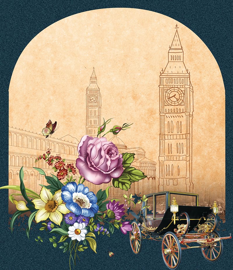 Poster , Carriage Flower City transparent background PNG clipart