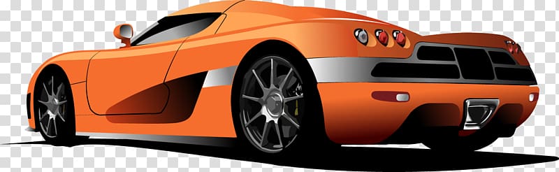 Sports car Luxury vehicle , realistic orange sports car transparent background PNG clipart