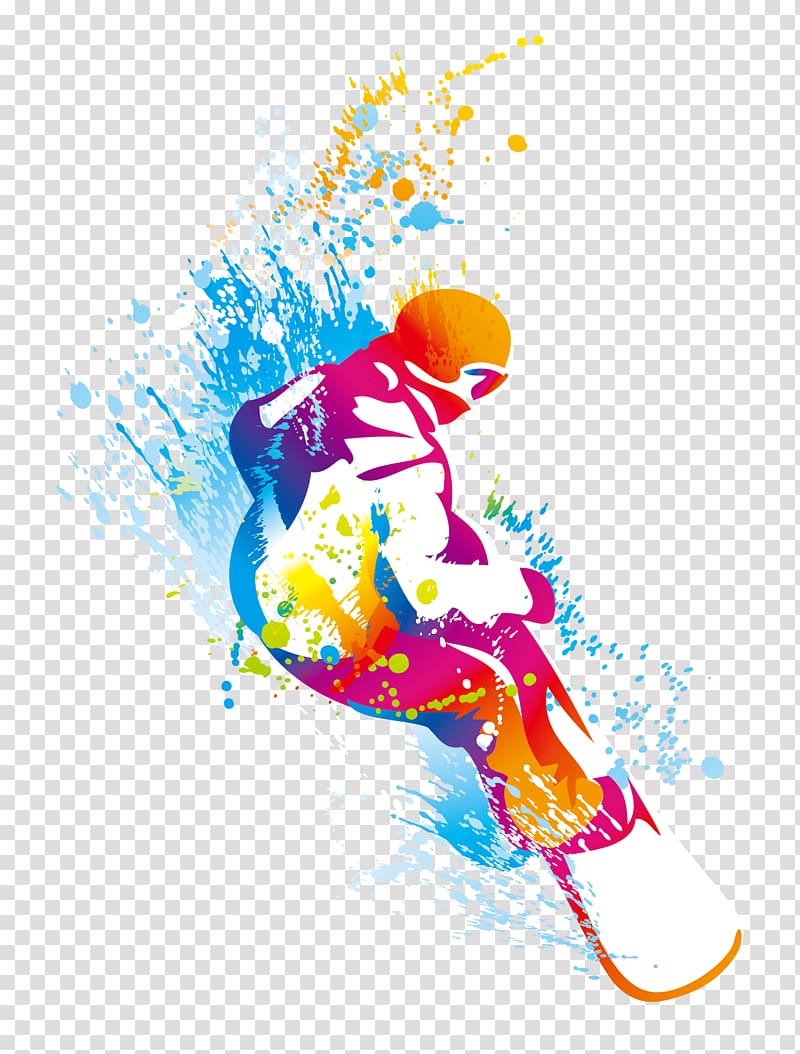 man on snowboard , Drawing, Ski surfing material transparent background PNG clipart