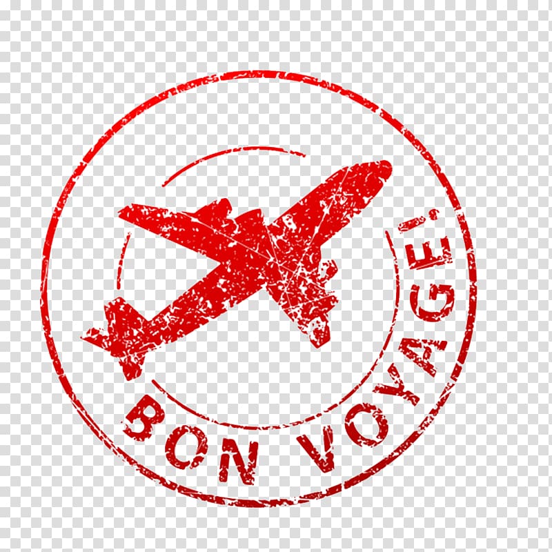 Bon Voyage , Airplane Postage Stamps Rubber stamp , stamp transparent background PNG clipart