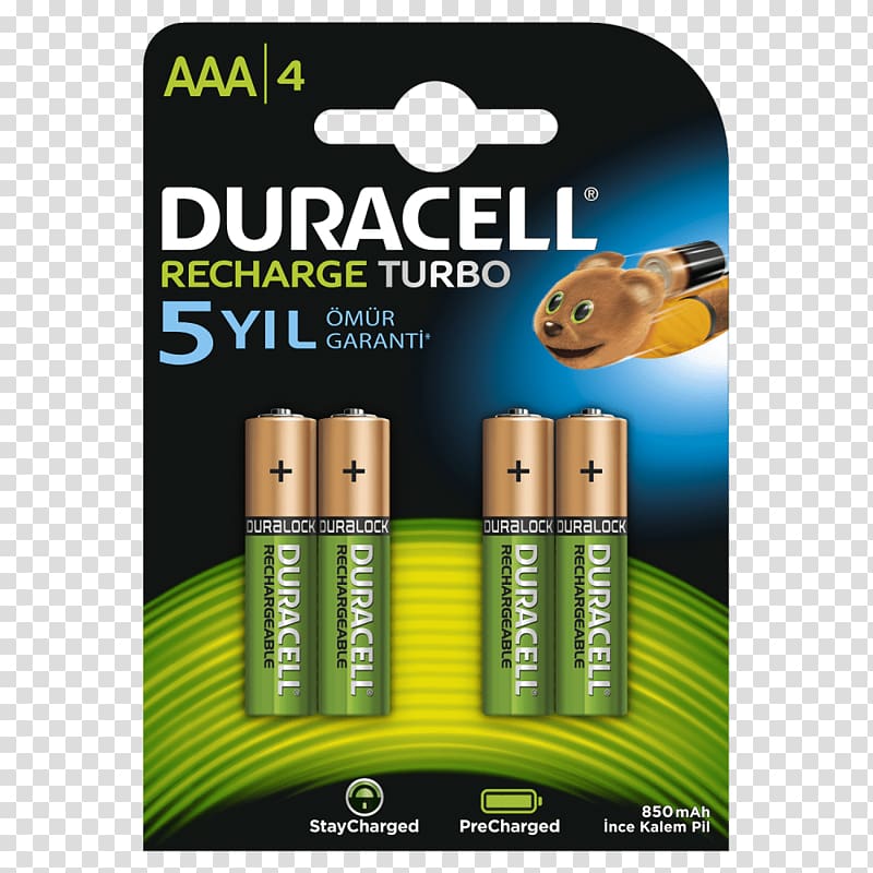 Electric battery Rechargeable battery AAA battery Duracell Ampere hour, Creative Psd Card transparent background PNG clipart