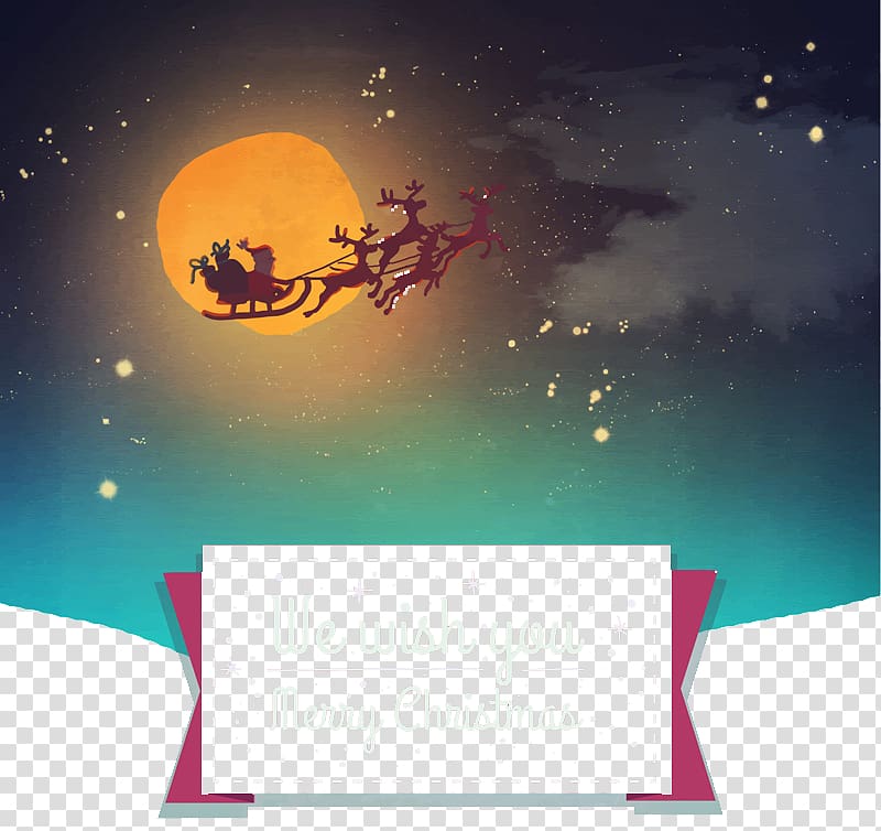 Christmas sled greeting card material transparent background PNG clipart