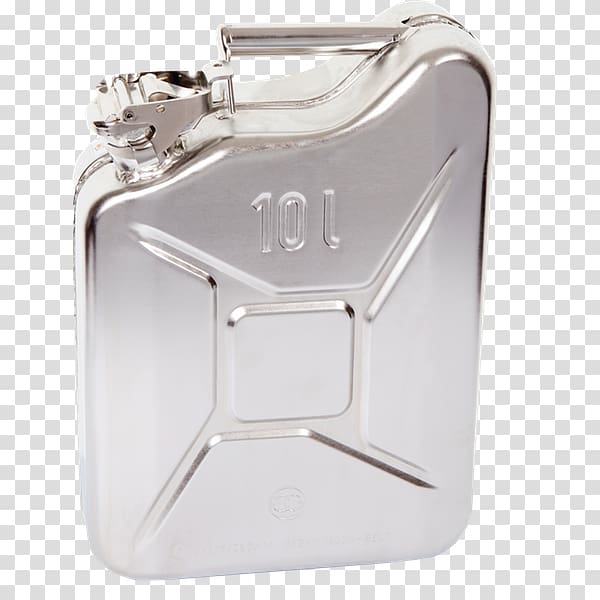 Jerrycan Stainless steel Metal Fuel Liter, Jerry can transparent background PNG clipart