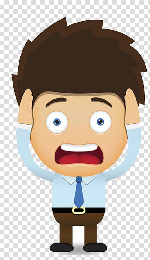 Cartoon Illustration, Cartoon screaming business people transparent background PNG clipart