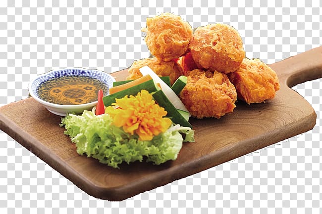 Chicken nugget Korokke Pakora Fried chicken Tempura, prawn roll transparent background PNG clipart