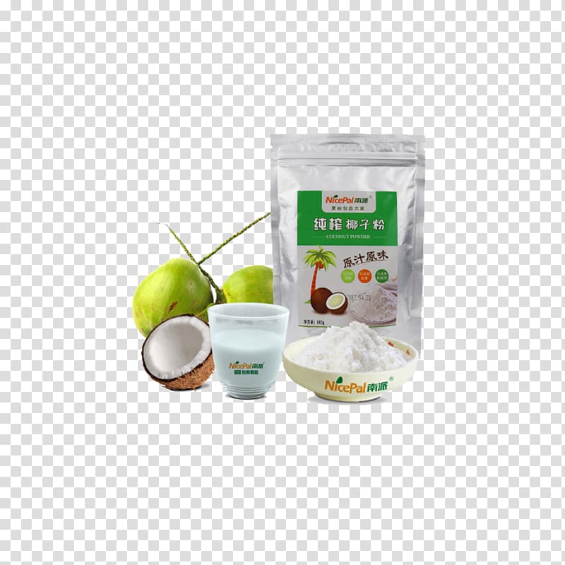 Juice Coconut milk Nata de coco Instant coffee, Coconut instant coconut powder transparent background PNG clipart