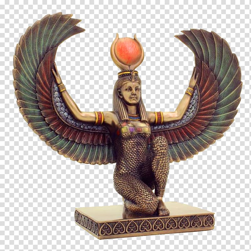Goddess ISIS figurine, Ancient Egyptian deities Statue Isis Deity, Egyptian goddess transparent background PNG clipart