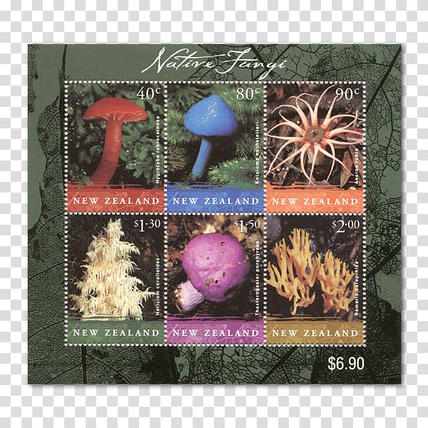 New Zealand Miniature sheet Postage Stamps Mushroom Postage stamp block, mushroom transparent background PNG clipart