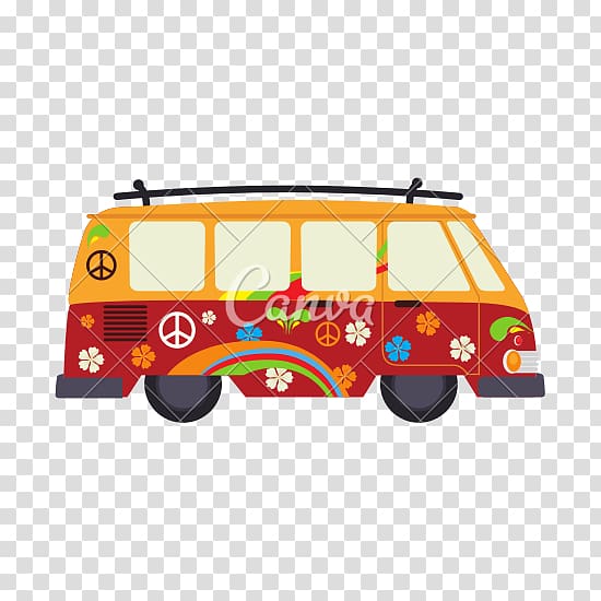 Bus Minivan Car, hippie transparent background PNG clipart