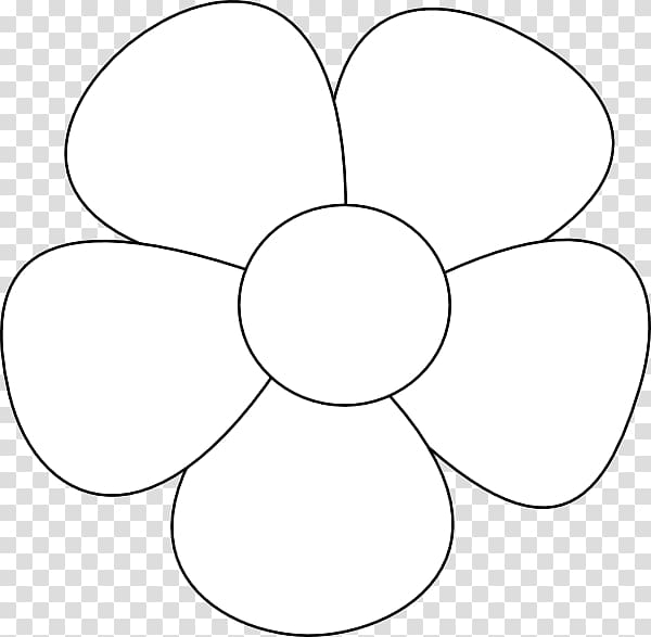 Circle Symmetry Black and white Angle Pattern, Simple Flower transparent background PNG clipart