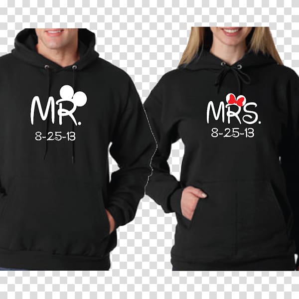 Hoodie T-shirt Minnie Mouse Mickey Mouse, Cute couple wedding transparent background PNG clipart