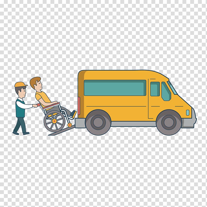 Cartoon, wheelchair on the train transparent background PNG clipart