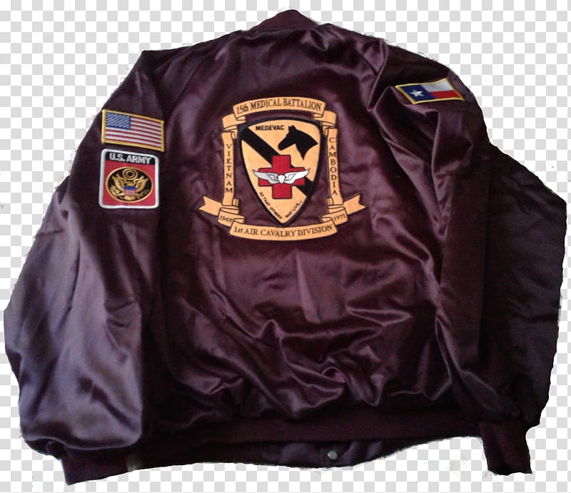 Leather jacket 15th Medical Battalion 1st Cavalry Division, others transparent background PNG clipart