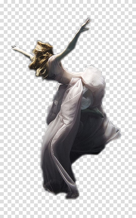 Modern dance Underwater Figurine, Black Swan transparent background PNG clipart
