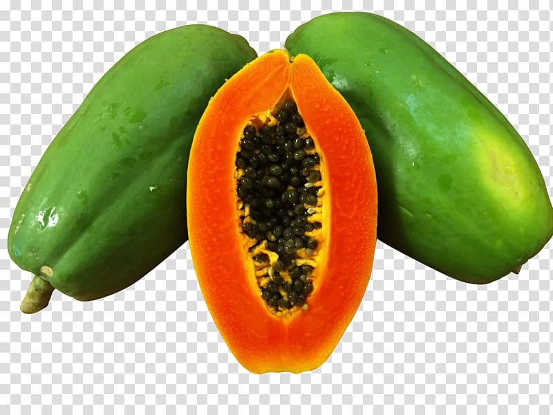 Green papaya salad Muskmelon Fruit, Fresh papaya transparent background PNG clipart