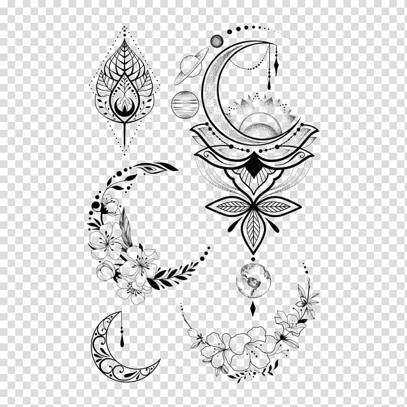 Abziehtattoo Line art Flower Tattoo artist, flower transparent background PNG clipart